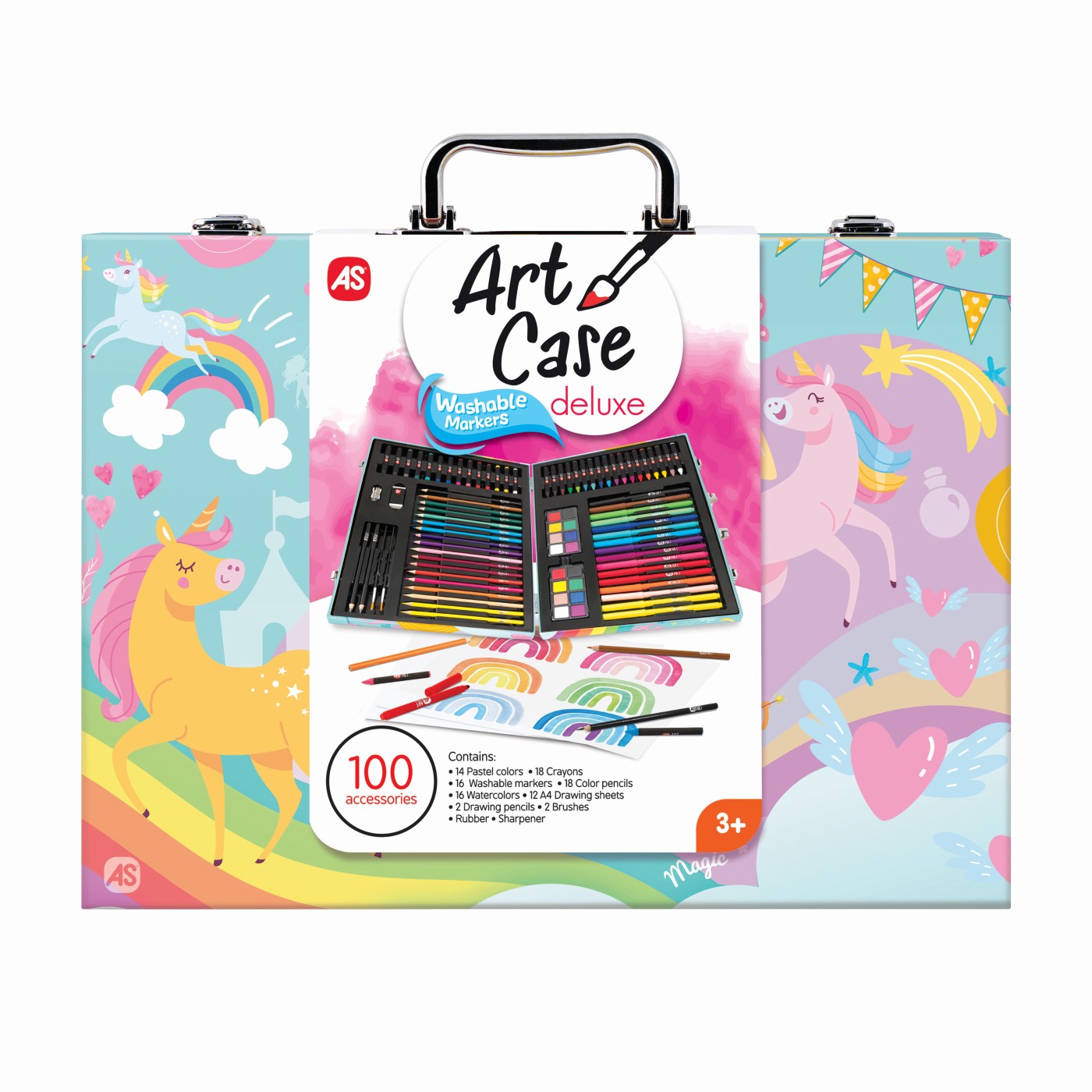 ART CASE SET DE DESEN DELUXE CU 100 DE ACCESORII UNICORN