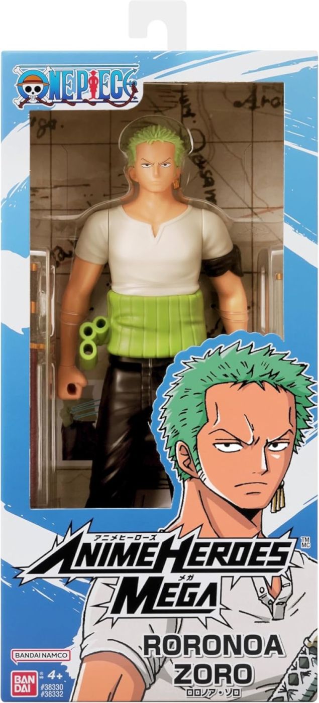 BANDAI FIGURINE ANIME HEROES MEGA ONE PIECE RORONOA ZORO 30CM