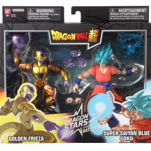 BANDAI SET 2 FIGURINE DRAGON BALL DRAGON STARS BATTLE PACK GOLDEN FRIEZA SI SUPER SAIYAN BLUE GOKU