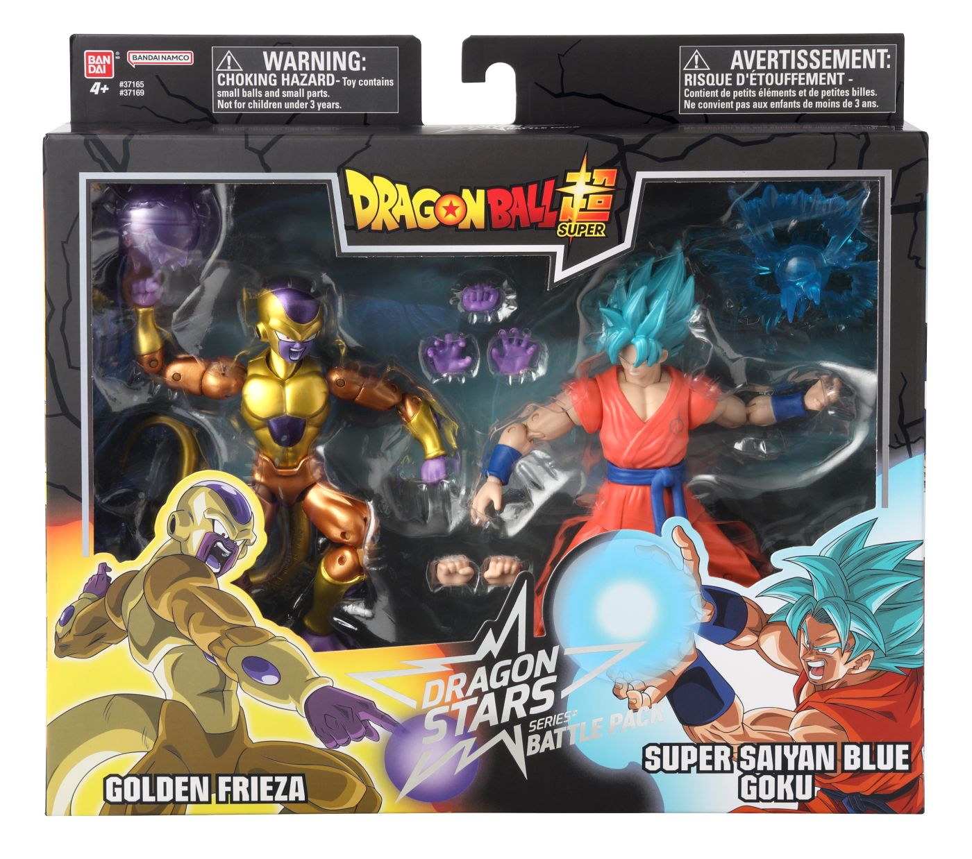 BANDAI SET 2 FIGURINE DRAGON BALL DRAGON STARS BATTLE PACK GOLDEN FRIEZA SI SUPER SAIYAN BLUE GOKU