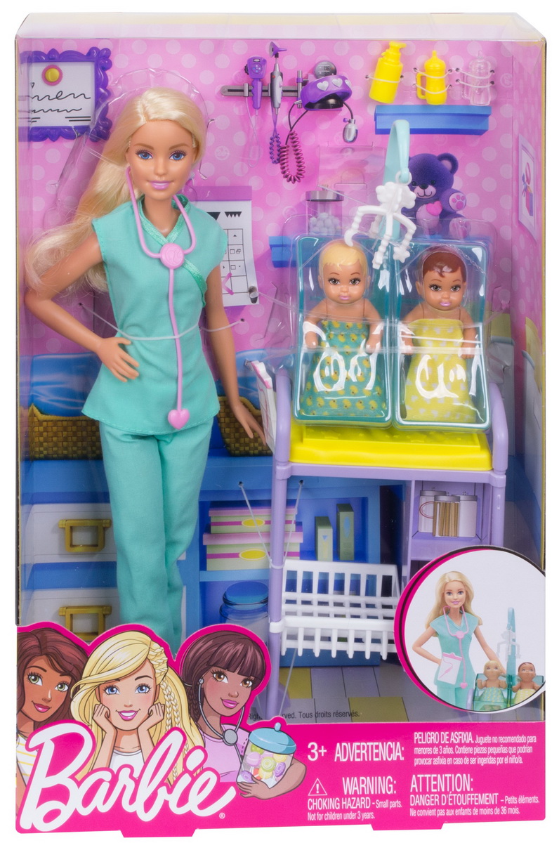 Barbie Cariere Set Mobilier Cu Papusa Doctor Pediatru