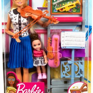 BARBIE CARIERE SET MOBILIER CU PAPUSA PROFESOARA DE MUZICA