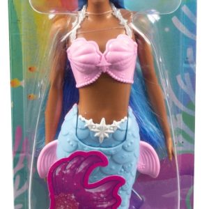 BARBIE DREAMTOPIA PAPUSA SIRENA CU PAR ALBASTRU SI COADA ALBASTRA