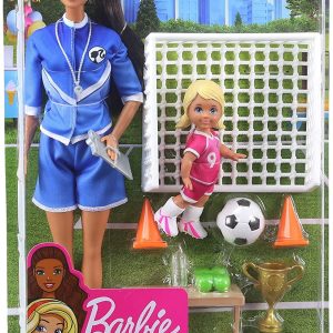 BARBIE PAPUSA CARIERE SET SPORT ANTRENOR DE FOTBAL BRUNETA