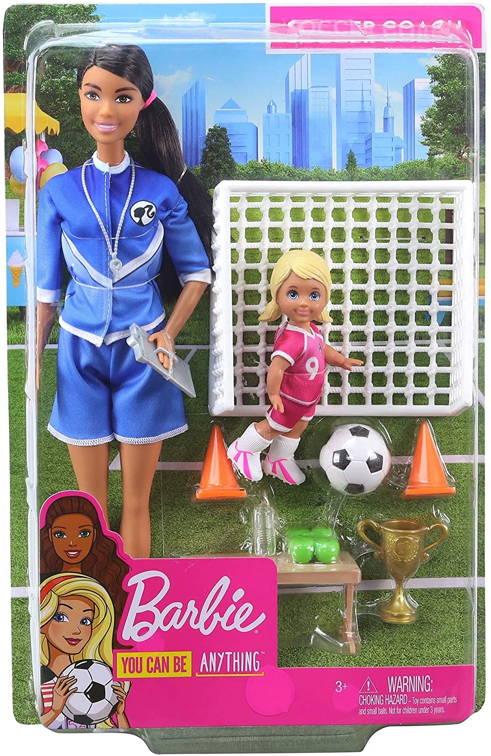 Barbie Papusa Cariere Set Sport Antrenor De Fotbal Bruneta