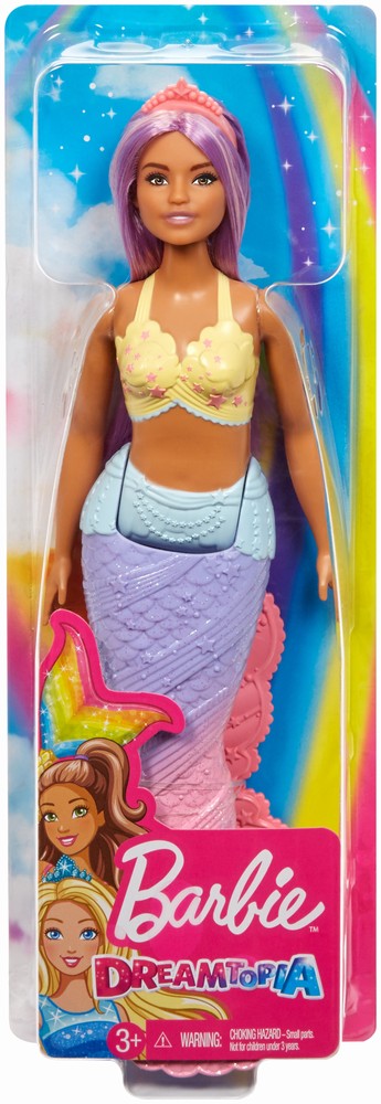 Barbie Papusa Dreamtopia Sirena Cu Parul Mov