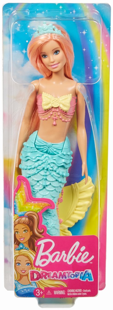 Barbie Papusa Dreamtopia Sirena Cu Parul Roz