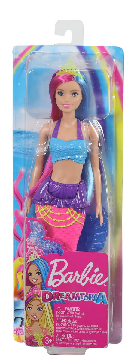 Barbie Papusa Sirena Cu Coronita Verde