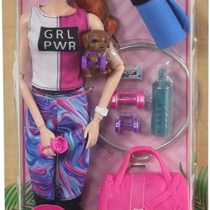 BARBIE SET DE JOACA CU ACCESORII WELLNESS LA SALA DE SPORT