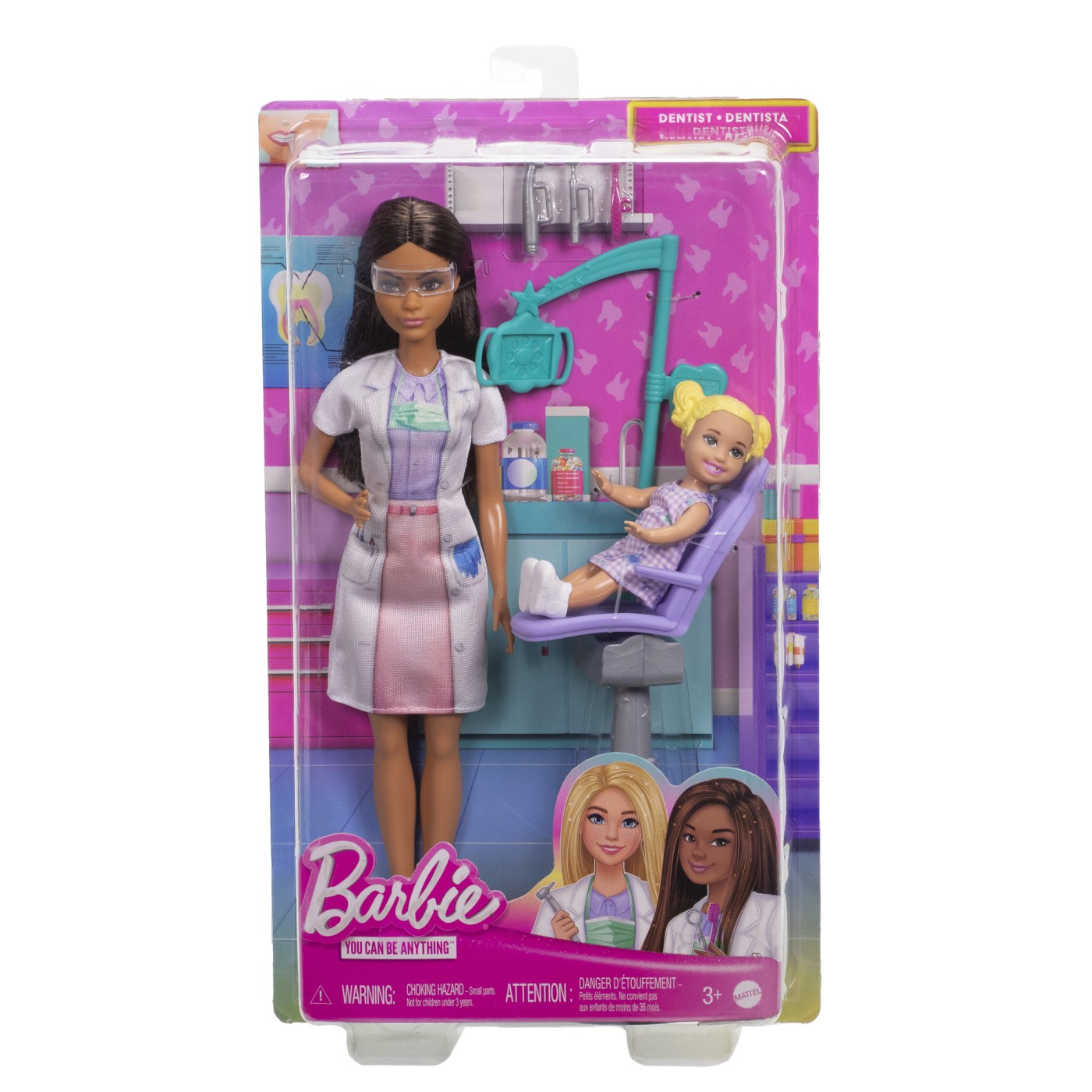 Barbie Set De Joaca Papusa Barbie Bruneta Face Cariera Stomatolog