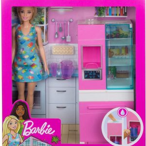 BARBIE SET MOBILIER BUCATARIE CU PAPUSA BLONDA