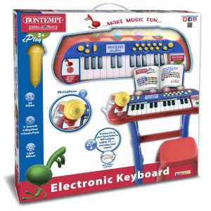 BONTEMPI ORGA ELECTRONICA CU MICROFON SI SCAUN ROSIE