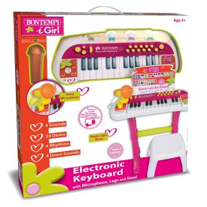 BONTEMPI ORGA ELECTRONICA CU MICROFON SI SCAUN ROZ