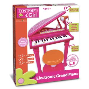 BONTEMPI PIAN ELECTRONIC ROZ CU SCAUN SI MICROFON