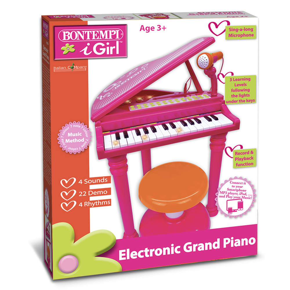 BONTEMPI PIAN ELECTRONIC ROZ CU SCAUN SI MICROFON