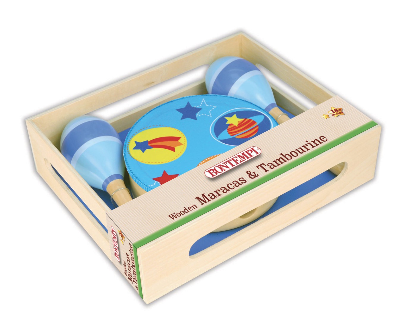 Bontempi Set Maracas Si Tamburina De Lemn