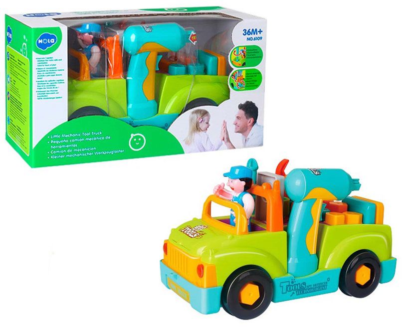 Camionul Plin Cu Scule Al Micului Mecanic Cu Lumini Si Sunete