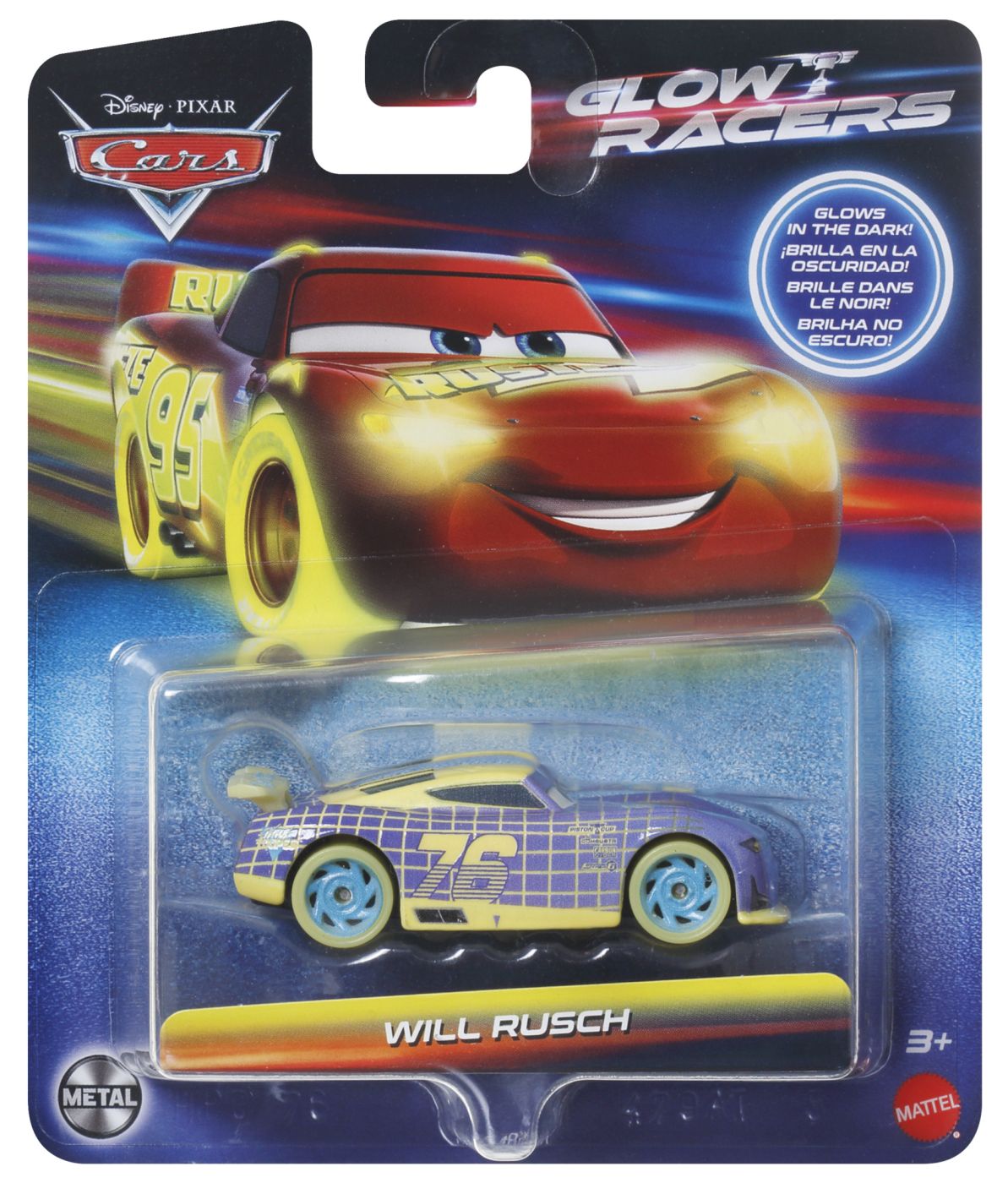 Cars Glow Racers Masinuta Metalica Will Rusch Scara 1 La 55