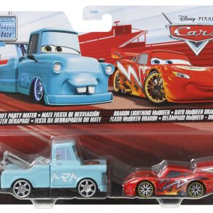 CARS3 SET 2 MASINUTE METALICE DRIFT PARTY MATER SI DRAGON FULGER MCQUEEN