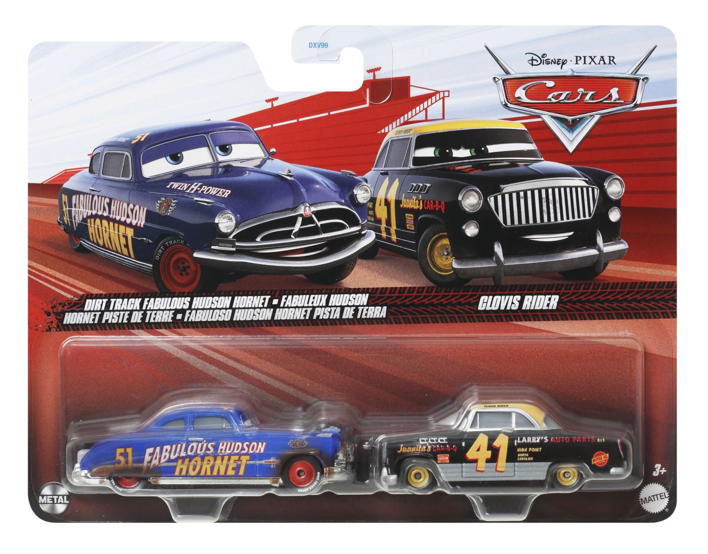 CARS3 Set 2 Masinute Metalice Fabulous Hudson Hornet Si Clovis Rider