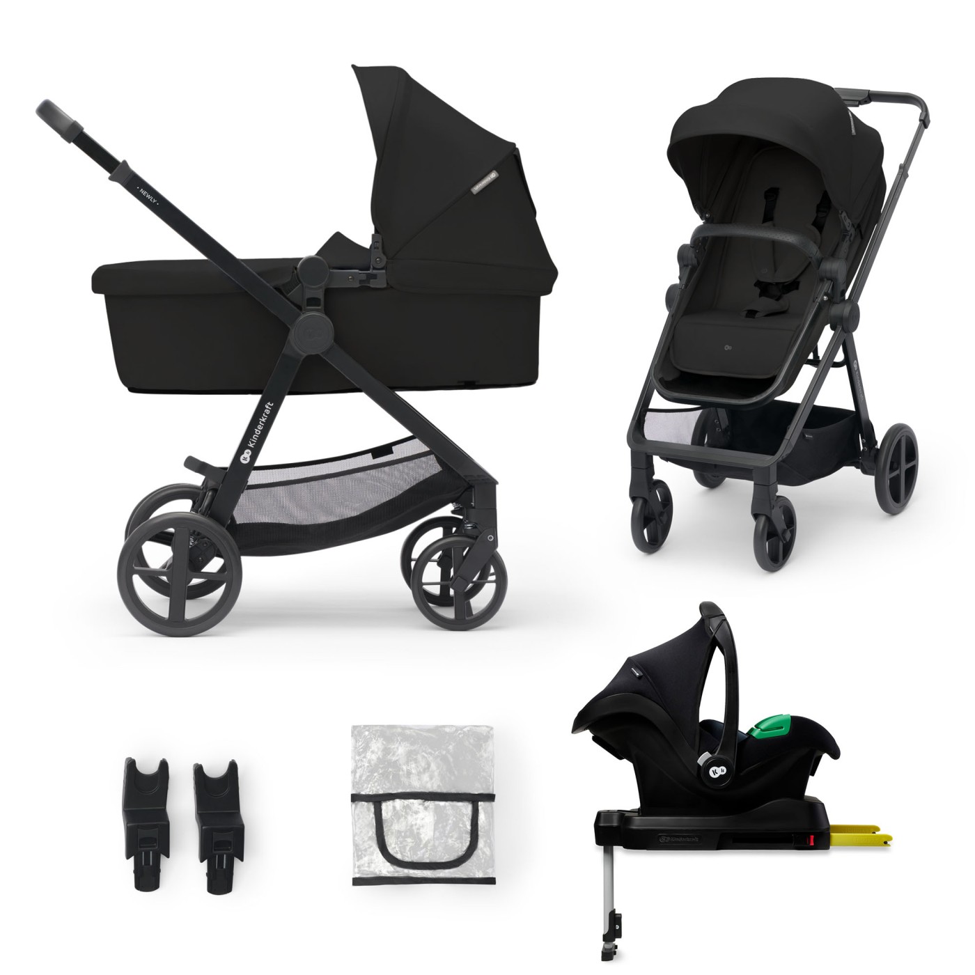 Carucior Kinderkraft Newly, 4 In 1, Classic Black
