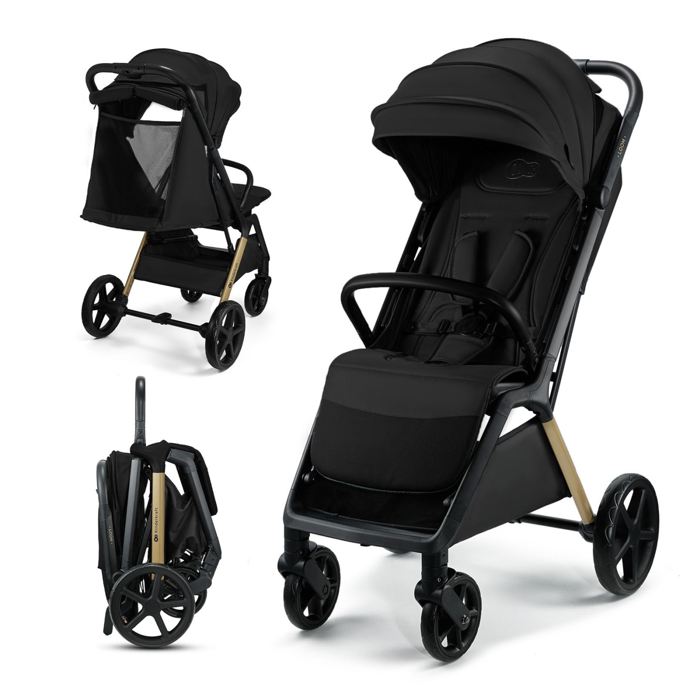 Carucior Sport Kinderkraft Loom, 0-22 Kg, Ink Black