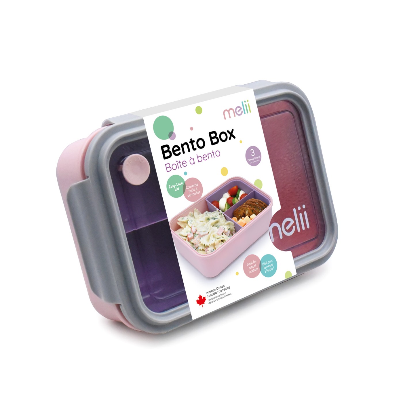 Cutie Pranz Bento 1250ML Cutie Detasabila Melii Roz Mov Gri