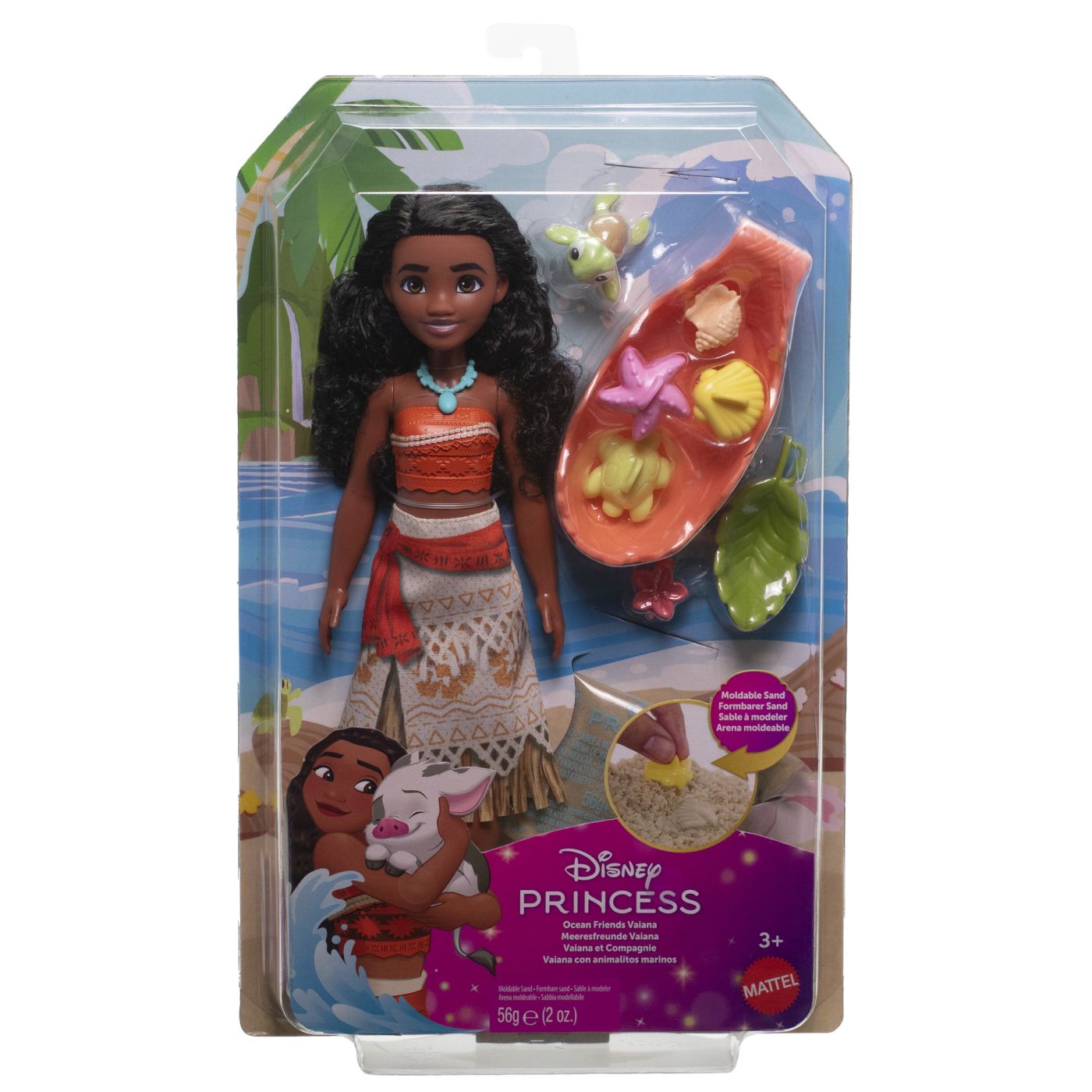 DISNEY PRINCESS SET PAPUSA VAIANA SI PRIETENII DIN OCEAN CU NISIP MODELABIL SI ACCESORII