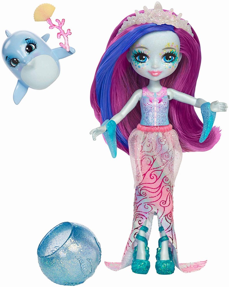 Enchantimals Papusa Dolce Dolphin Cu Par Ce Schimba Culoarea