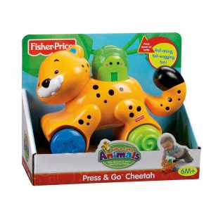 FISHER PRICE JUCARIE BEBE LEOPARD PRESS AND GO