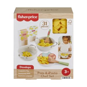 FISHER PRICE SET BUCATAR DIN LEMN OALE SI PASTE