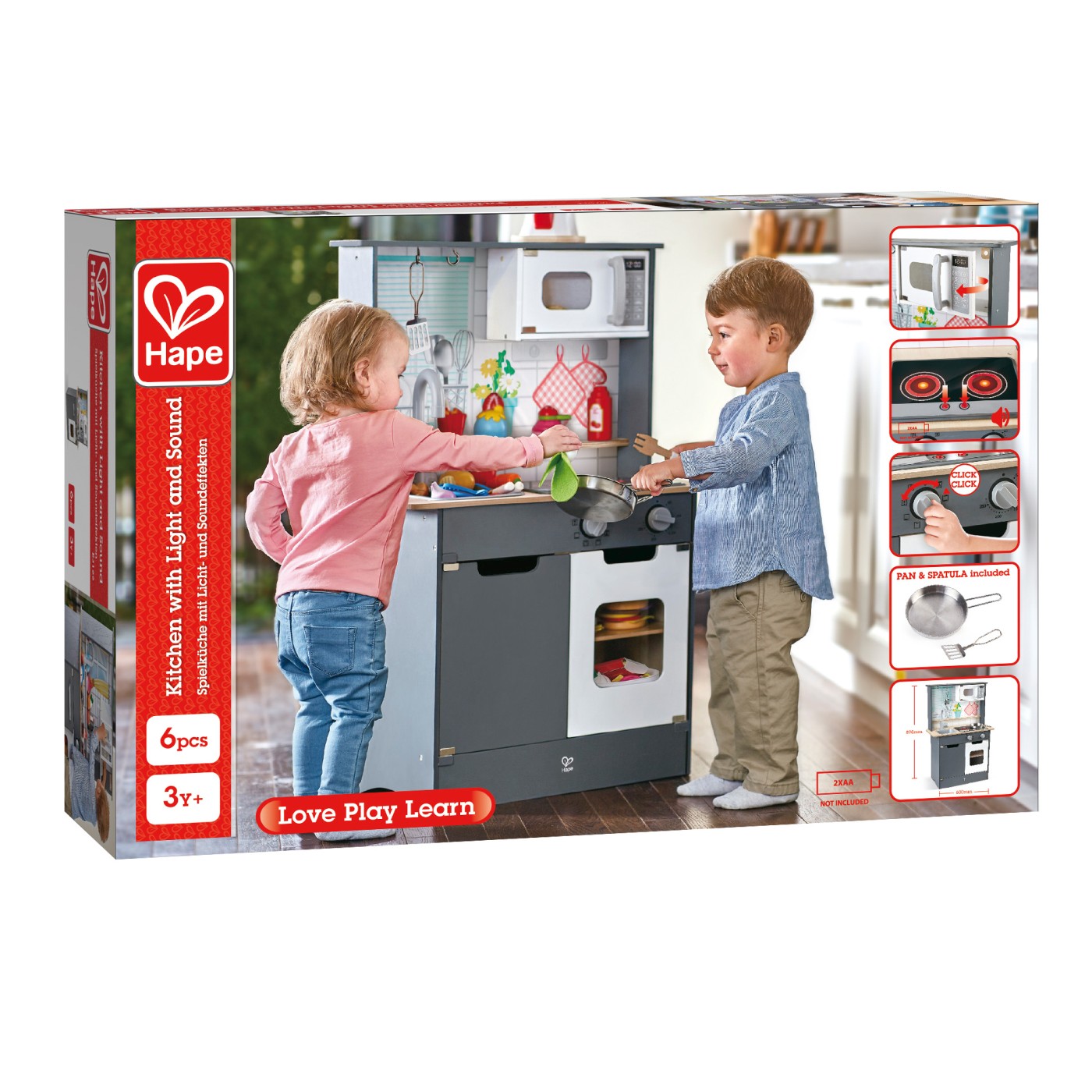 HAPE BUCATARIE CU SUNETE SI LUMINI GRI
