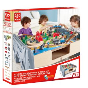 HAPE SET MASA CU LOCOMOTIVA SI 70 DE SINE DE TREN