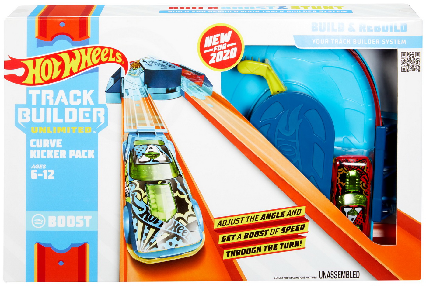 HOT WEELS TRACK BUILDER ELEMENTE PISTA CURBA CU BOOSTER