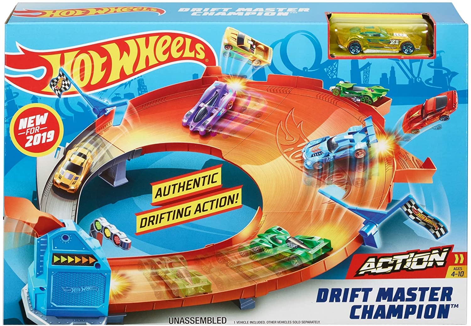 Hot Wheels Circuit Pentru Drift Cu Lansator Si Masinuta Exclusiva