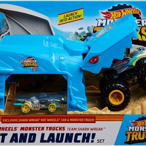 HOT WHEELS LANSATOR MONSTER TRUCK RECHINUL CU DOUA MASINUTE