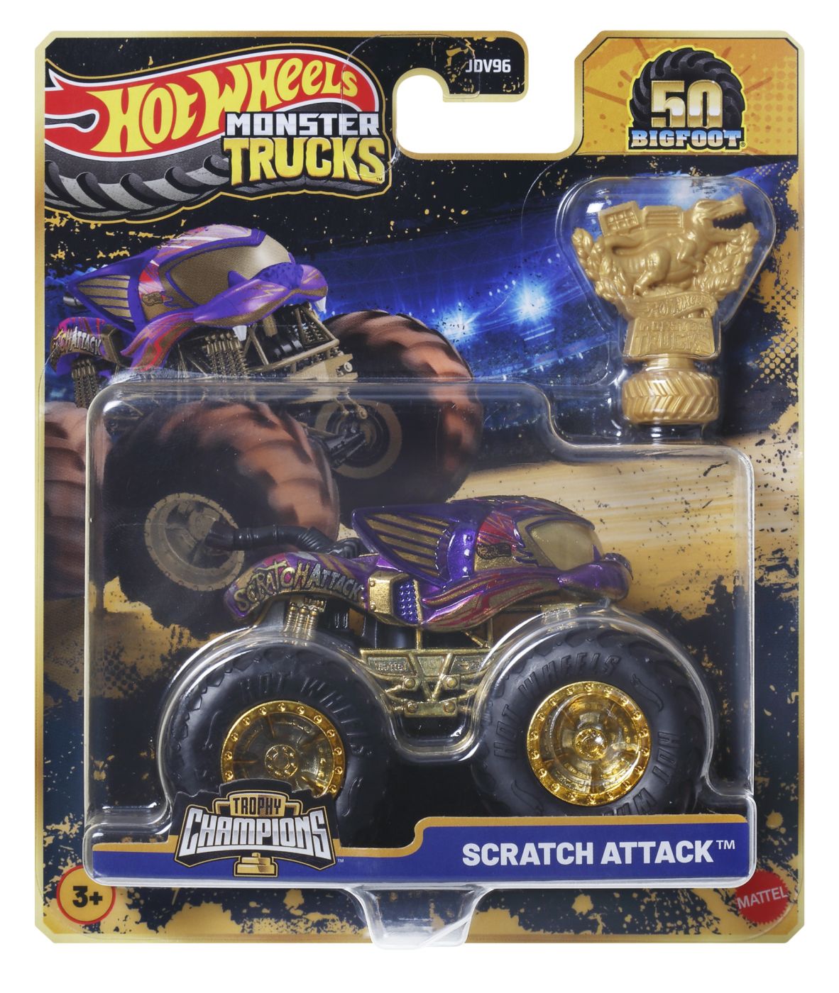 Hot Wheels Monster Truck 50 Bigfoot Trophy Champions Masinuta Scratch Attack Scara 1 La 64