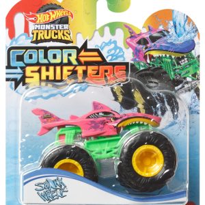 HOT WHEELS MONSTER TRUCK CAMION SHARK WREAK CU CULORI SCHIMBATOARE SCARA 1:64