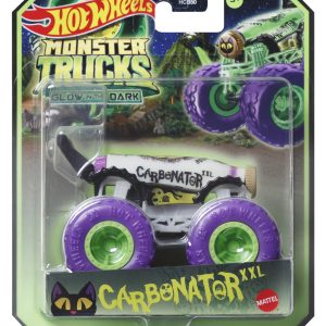 HOT WHEELS MONSTER TRUCK GLOW IN THE DARK MASINUTA CARBONATOR XXL SCARA 1:64