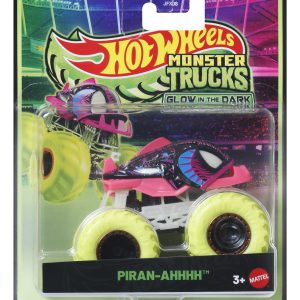 HOT WHEELS MONSTER TRUCK GLOW IN THE DARK MASINUTA PIRAN-AHHHH CU ROTI VERZI SCARA 1 LA 64