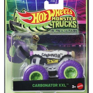 HOT WHEELS MONSTER TRUCK GLOW IN THE DARK MASINUTA CARBONATOR XXL CU ROTI MOV SCARA 1 LA 64