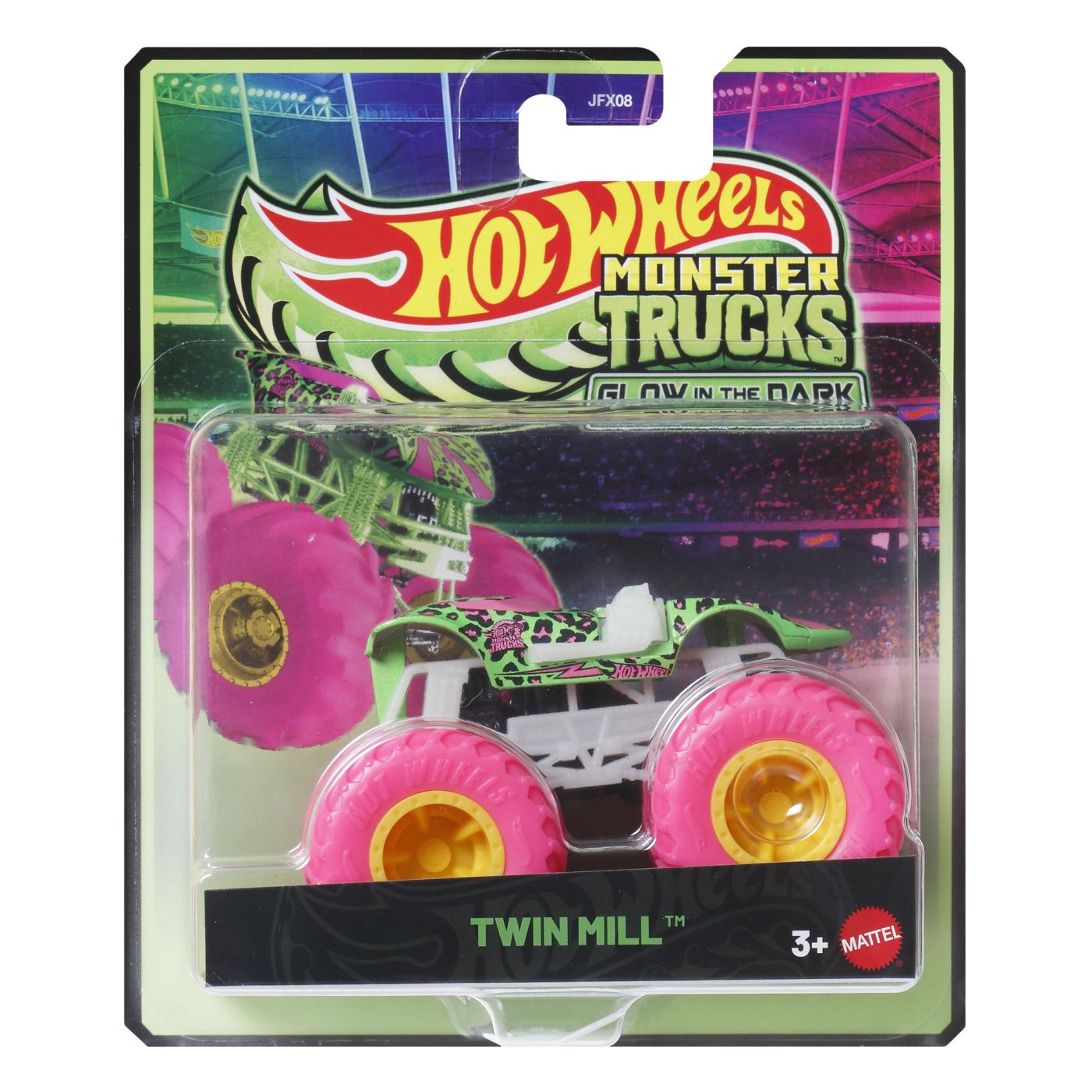 Hot Wheels Monster Truck Glow In The Dark Masinuta Twin Mill Scara 1 La 64