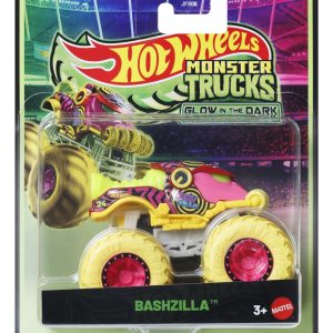 HOT WHEELS MONSTER TRUCK GLOW IN THE DARK MASINUTA BASHZILLA SCARA 1 LA 64