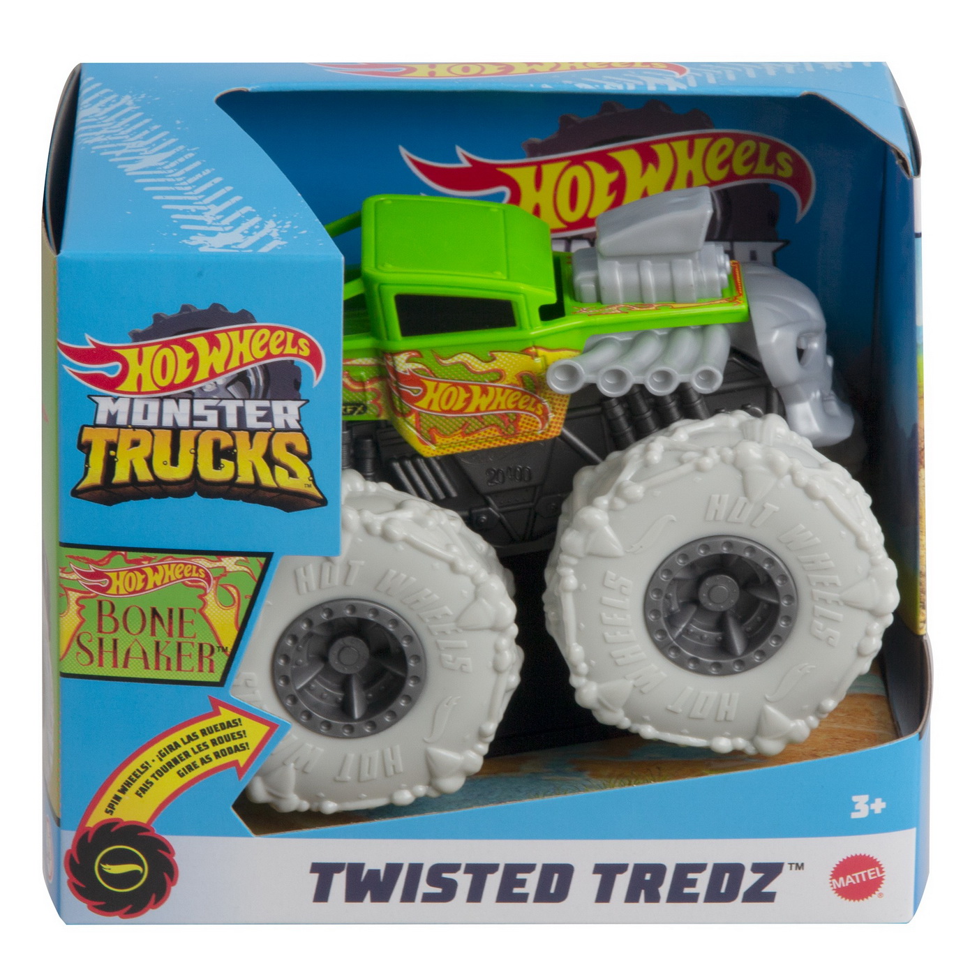 Hot Wheels Monster Truck Masinuta Twister Tredz Bone Shaker Scara 1:43