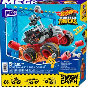 HOT WHEELS MONSTER TRUCK MEGA SET CONSTRUCTIE CURSA BONE SHAKER CRUSH