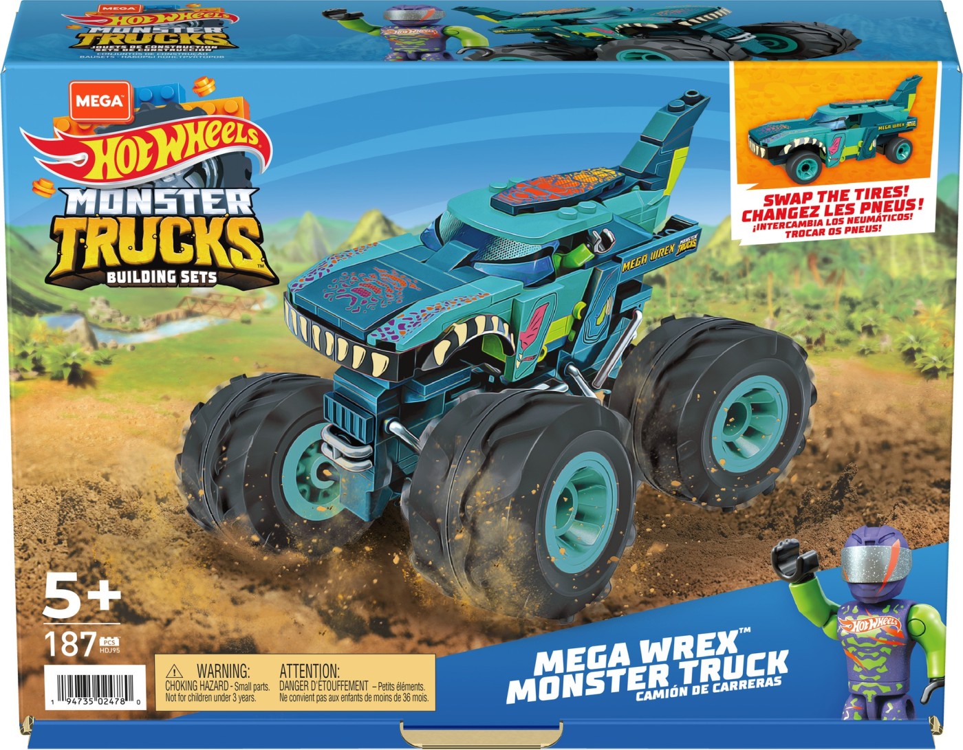 Hot Wheels Monster Truck Mega Set Constructie Mega Wrex