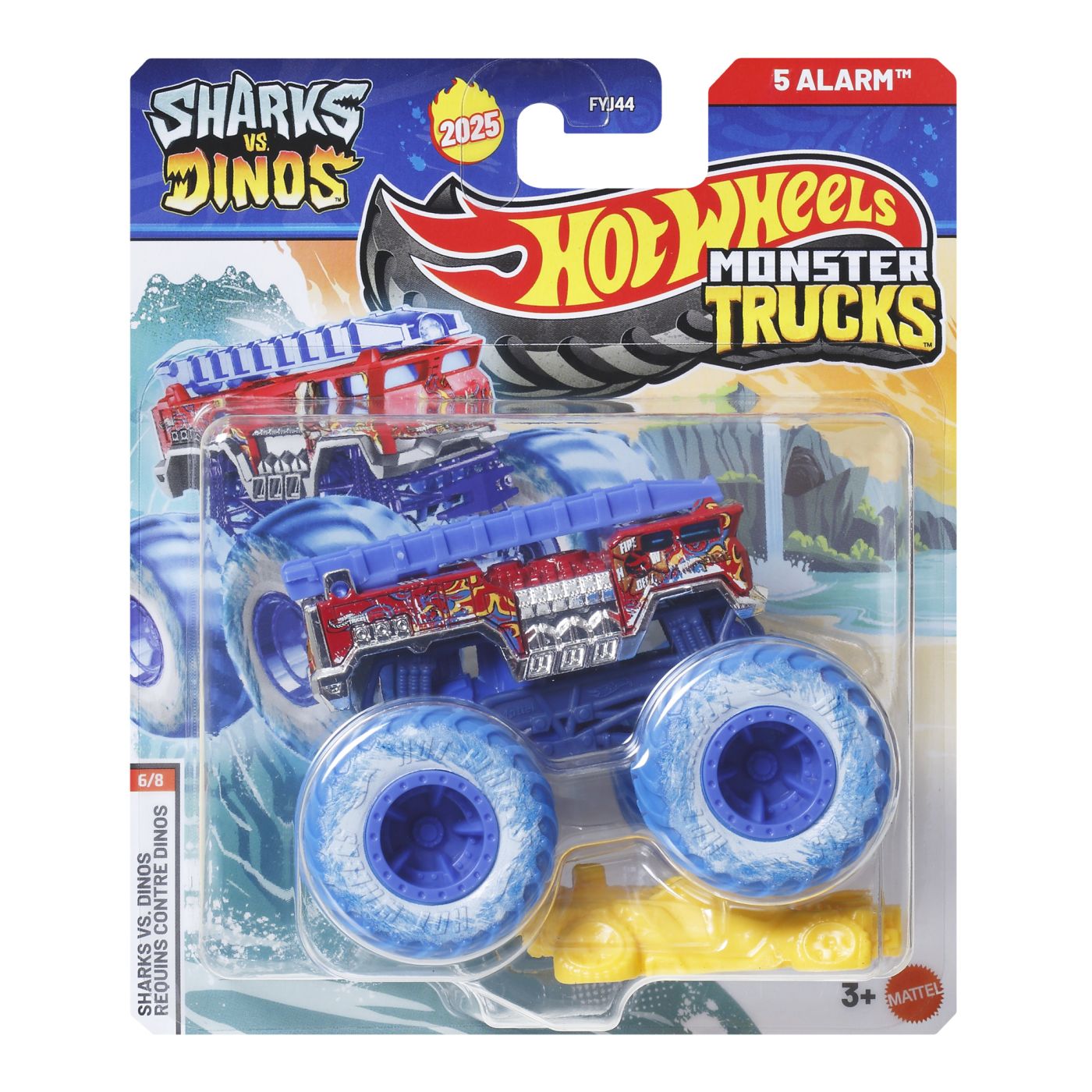 Hot Wheels Monster Truck Sharks Vs Dinos Masinuta 5 Alarm Scara 1 La 64