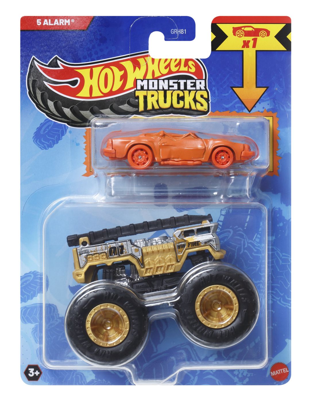 Hot Wheels Monster Truck Si Masinuta Metalica 5 Alarm