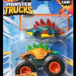 Hot Wheels Monster Truck Si Masinuta Metalica Motosaurus