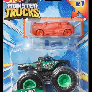 Hot Wheels Monster Truck Si Masinuta Metalica Skeleton Crew